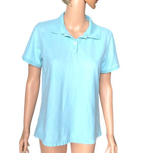 LL Bean Blue Polo Shirt Women Sz S slightly used